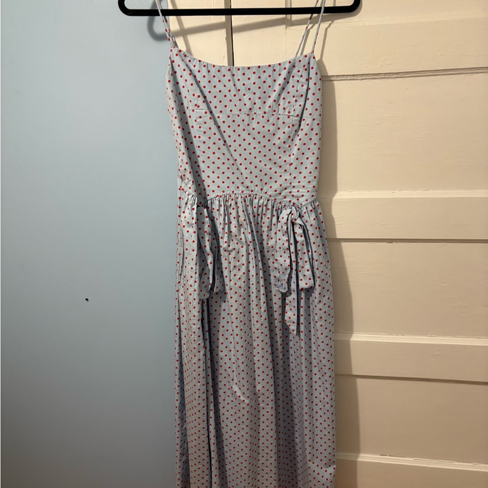 Damson Madder Penelope Midi Polka Dot Dress